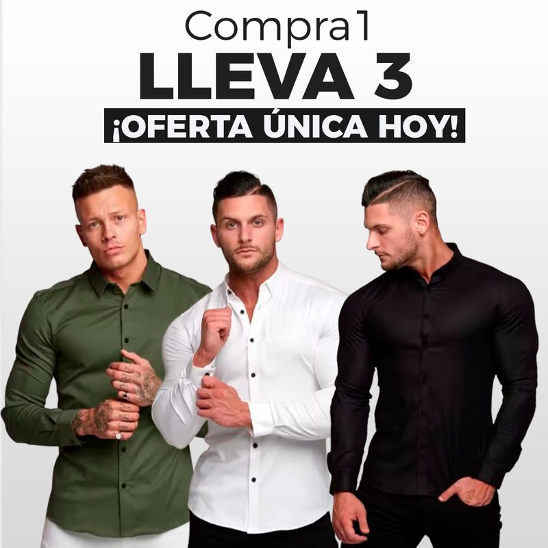 KIT PREMIUM ORIGINAL MASCULINO: 3 CAMISAS MASCULINAS FLEXIBLES + 1 PERFUME 100ML + 1 RELOJ DE LUJO | QUEDAN 6 UNIDADES (SOLO HOY)